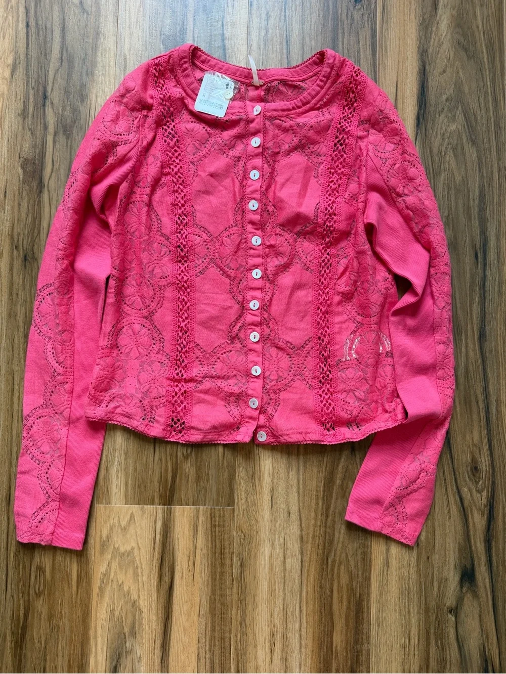 Free People Jae Knit Button Down top Size M NWT